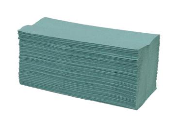 Papierhandtuch 2-lagig V-Falz 25x23 cm Recyclingmix grün