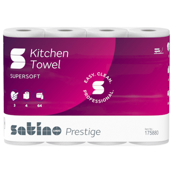Produktbild: Satino Prestige Küchenrolle 3-lagig 64 Blatt von WEPA