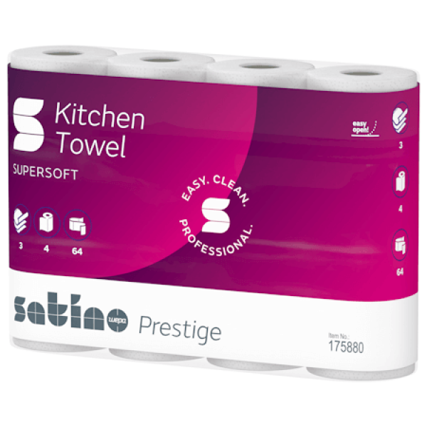 Produktbild: Satino Prestige Küchenrolle 3-lagig 64 Blatt von WEPA